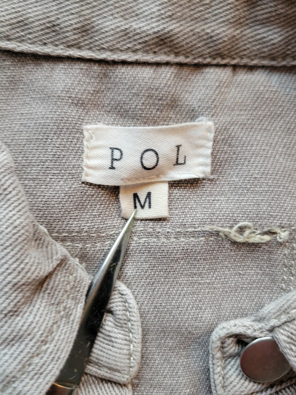 POL neutral beige jacket with button detail